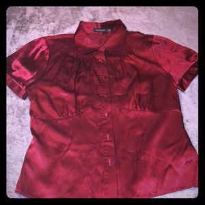 Burgundy silk blouse limited